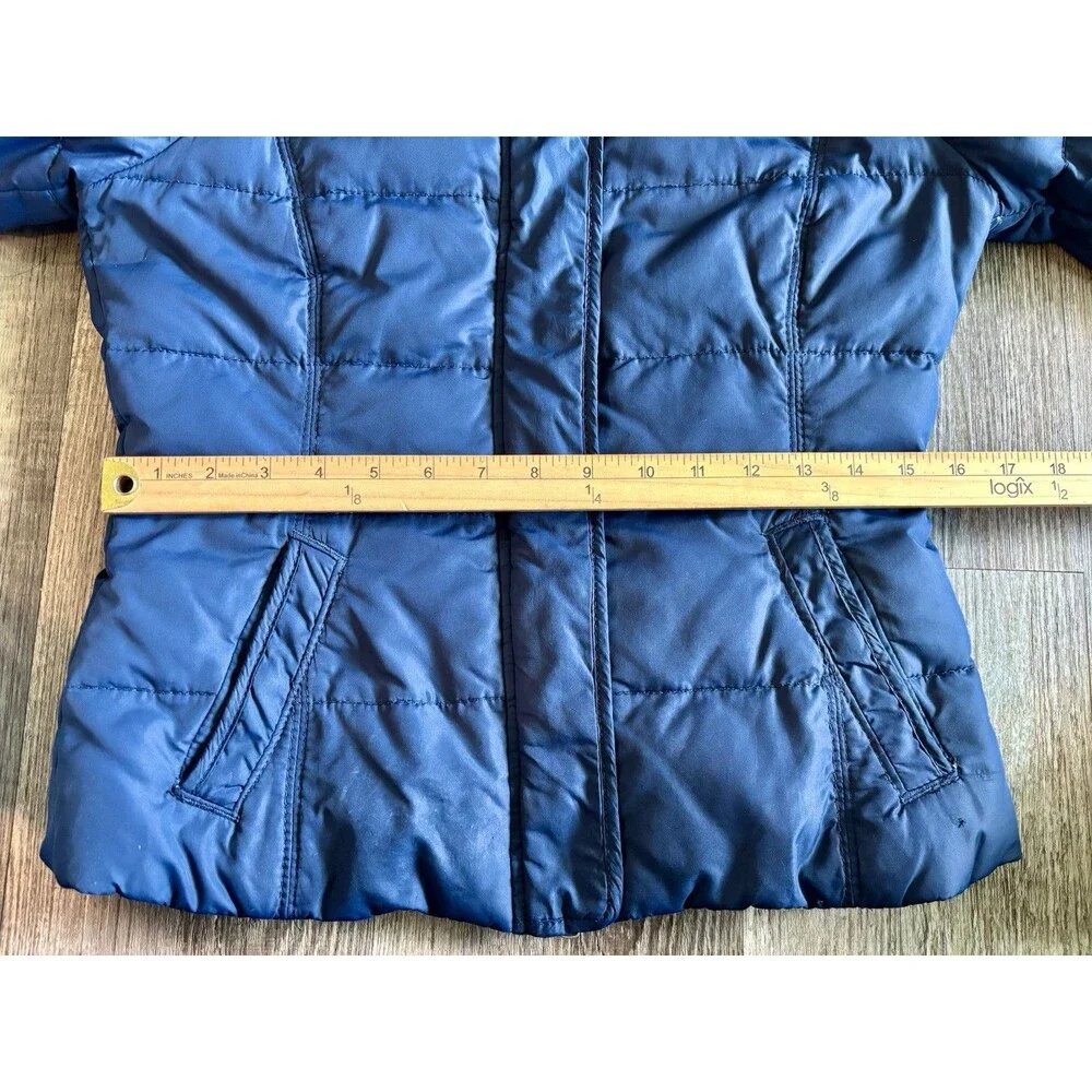 Abercrombie & Fitch Y2K Navy Blue Quilted Full Zip Moose Puffer Jacket Medium